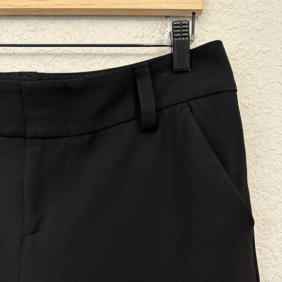 ALICE + OLIVIA Employed Straight Leg Trouser Pants Flat Front in Black - Picture 3 of 15